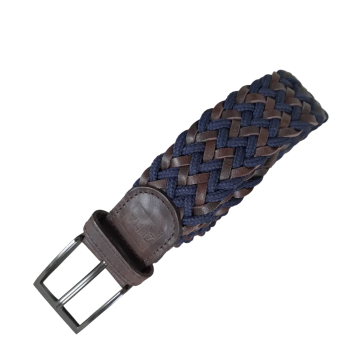 ZUHA Men's Braided Leather and Rope Belt
