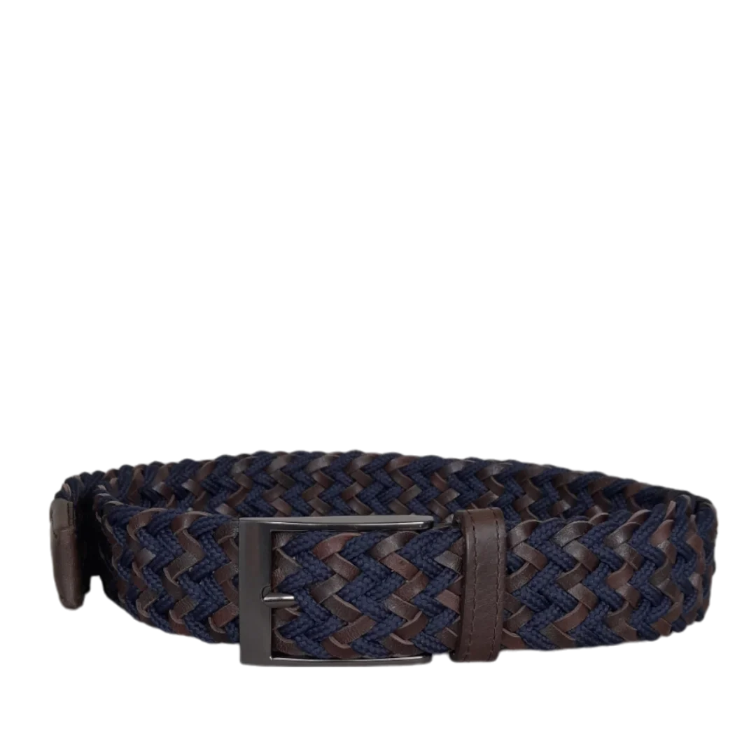 ZUHA Men's Braided Leather and Rope Belt