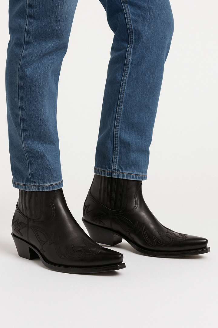 Faux Leather Cowboy Boots