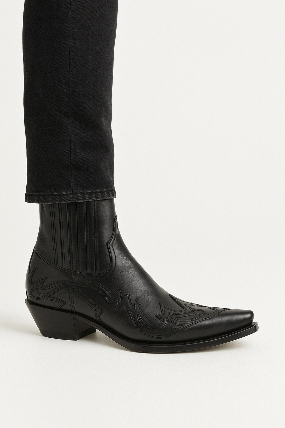 Faux Leather Cowboy Boots