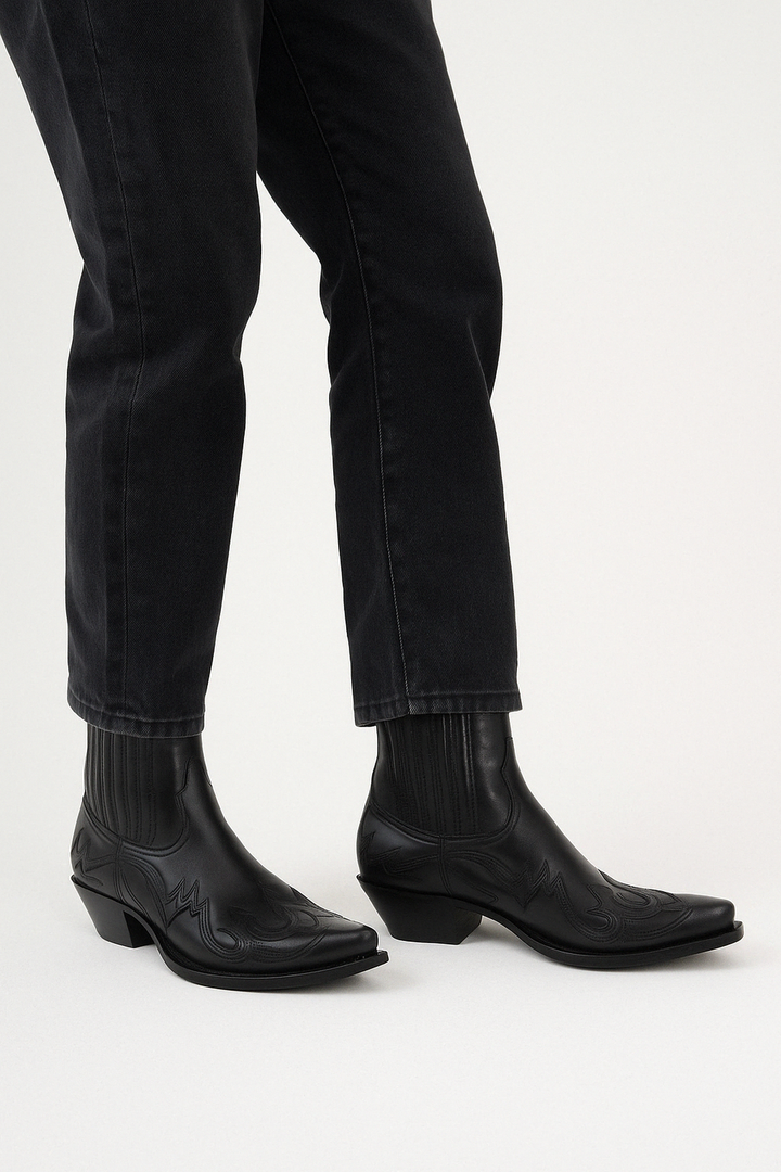 Faux Leather Cowboy Boots