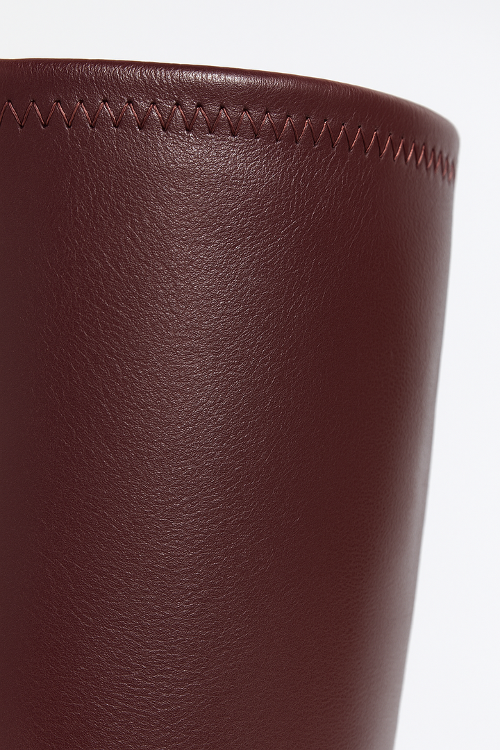 Faux Leather Knee-High Pointed Toe Boots