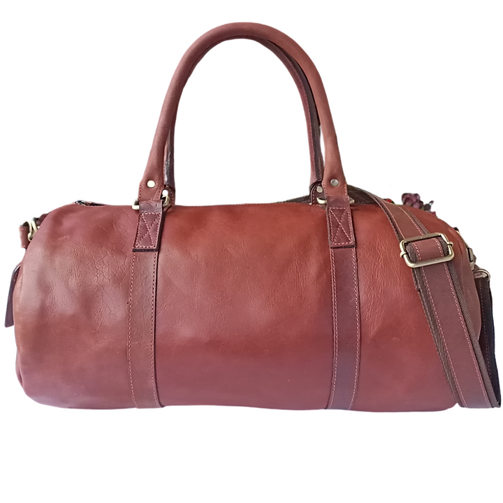 Brown Leather Duffle Bag
