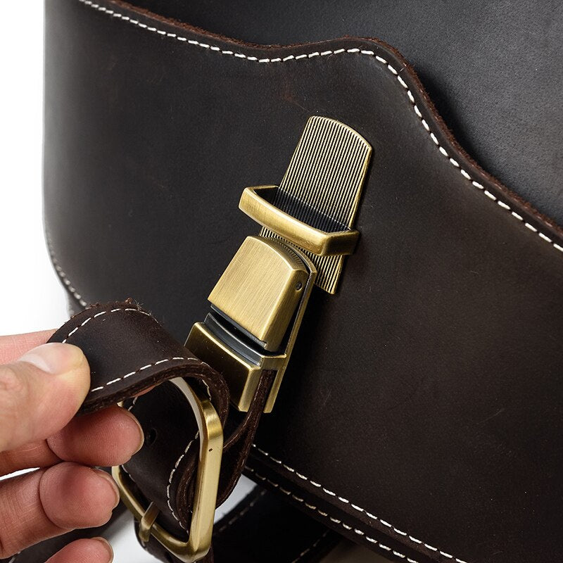 Leather Beetle-Style Backpack for Women