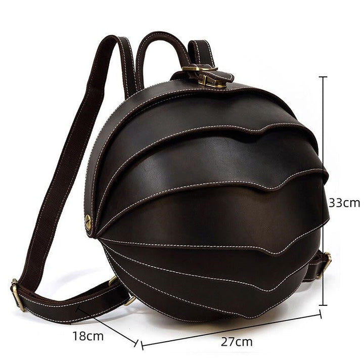 Leather Beetle-Style Backpack for Women