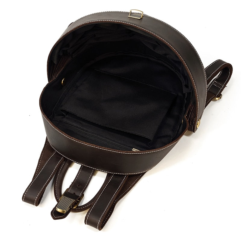 Leather Beetle-Style Backpack for Women
