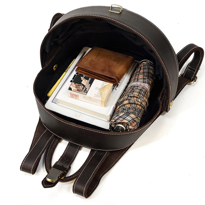 Leather Beetle-Style Backpack for Women