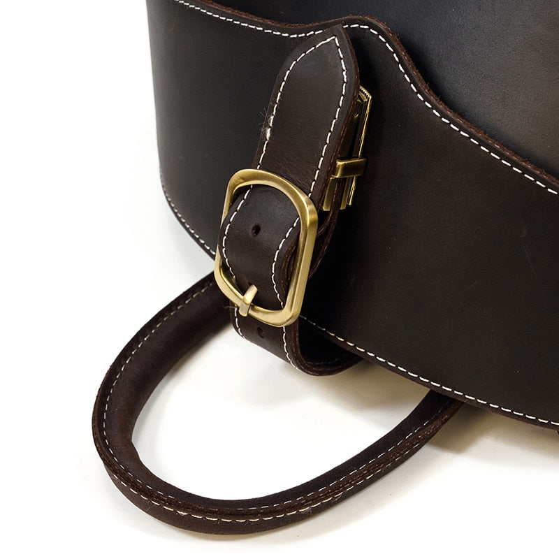 Leather Beetle-Style Backpack for Women