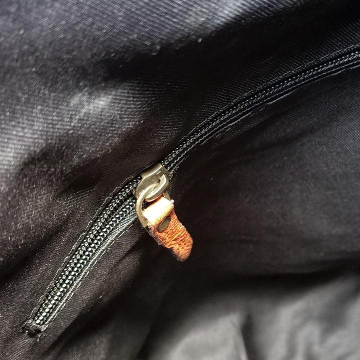 "Brown Leather Backpack in Dark Tone"