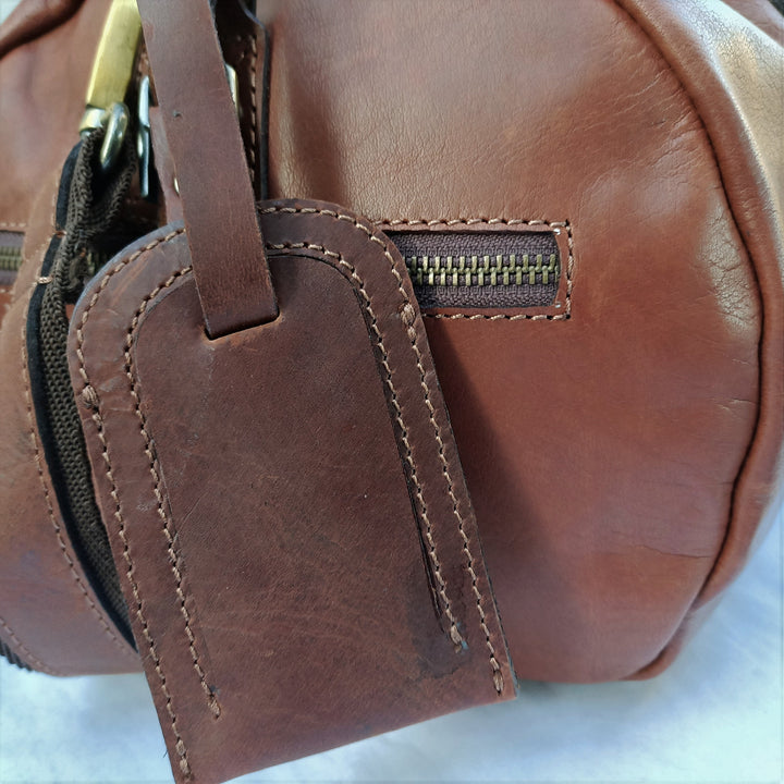 Brown Leather Duffle Bag
