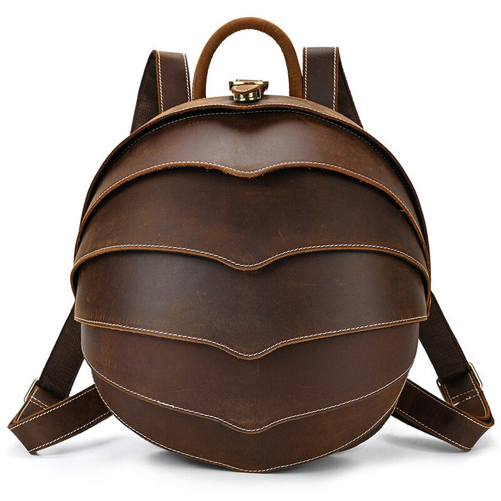 Leather Beetle-Style Backpack for Women
