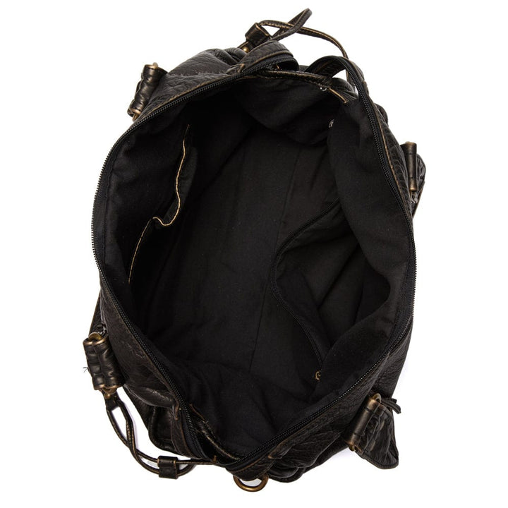 Stylish Vintage Black Leather Handbag