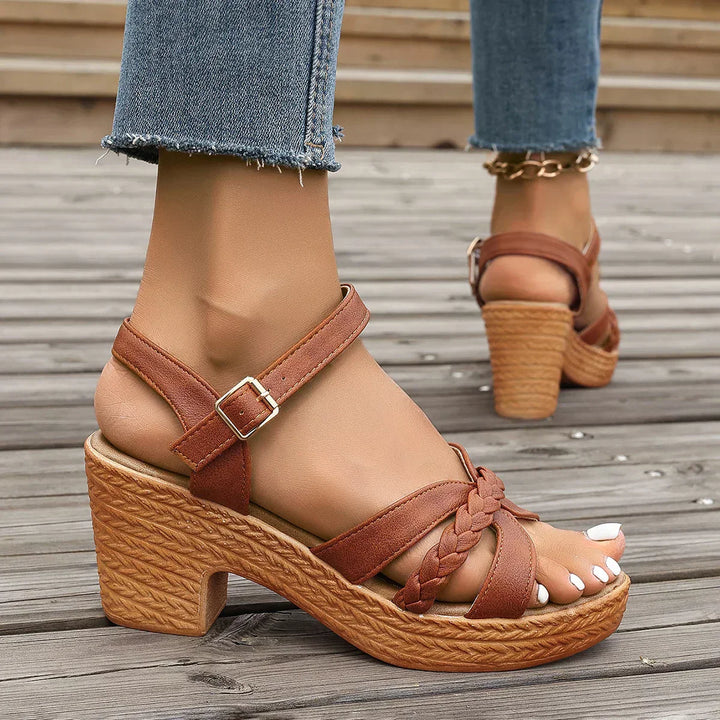 Lina™ | Woven Heel Sandals with Adjustable Straps