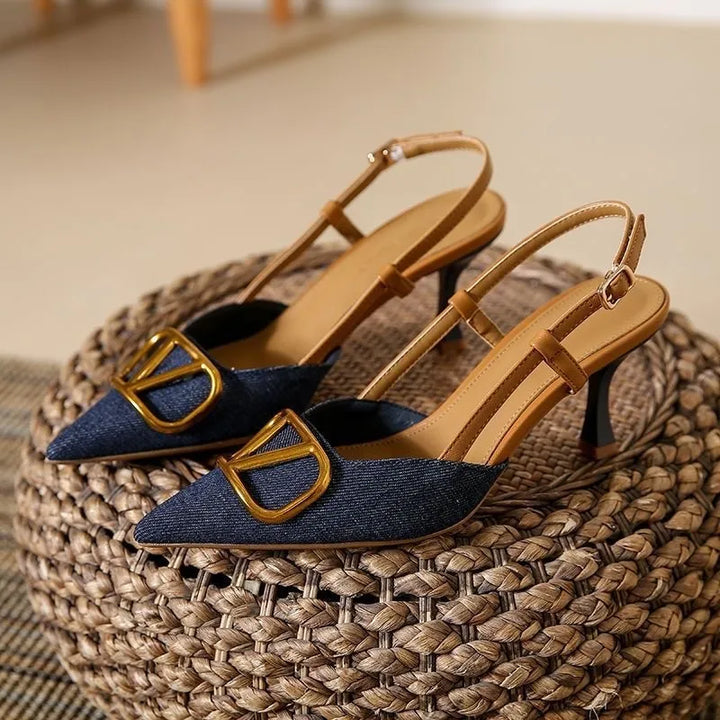 Vittoria Denim Slingbacks