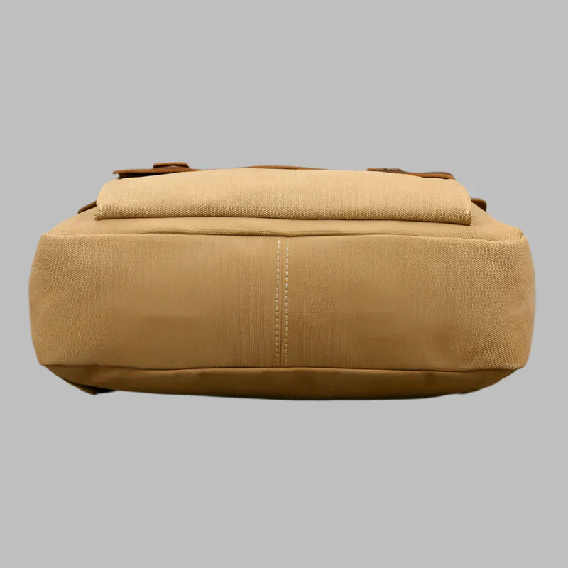Authentic Leather and Canvas Backpack | Vintage College Laptop Backpack