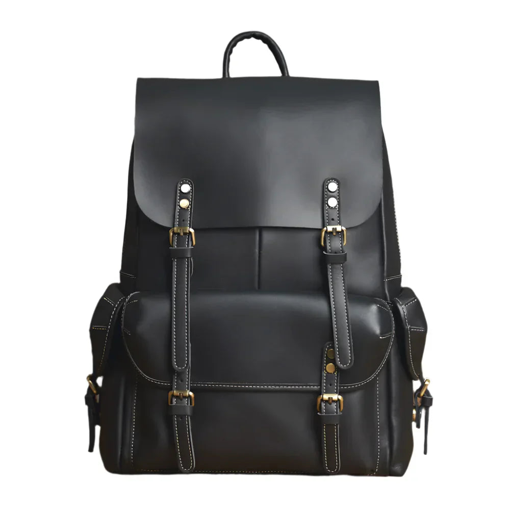 Robust Genuine Leather Travel Backpack in Brown | Large Backpack
