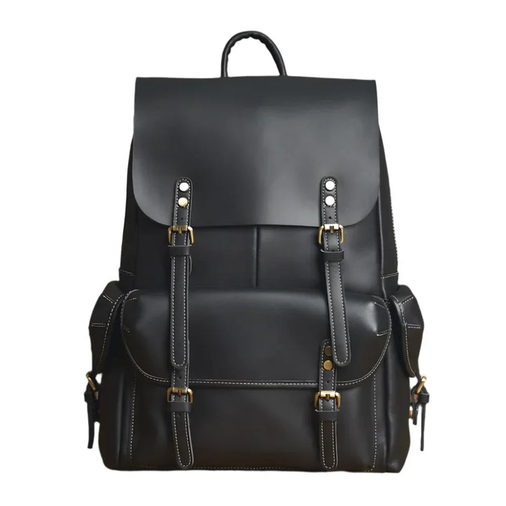 Robust Genuine Leather Travel Backpack in Brown | Large Backpack