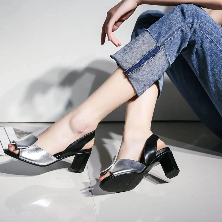 Allegra Leather Slingbacks