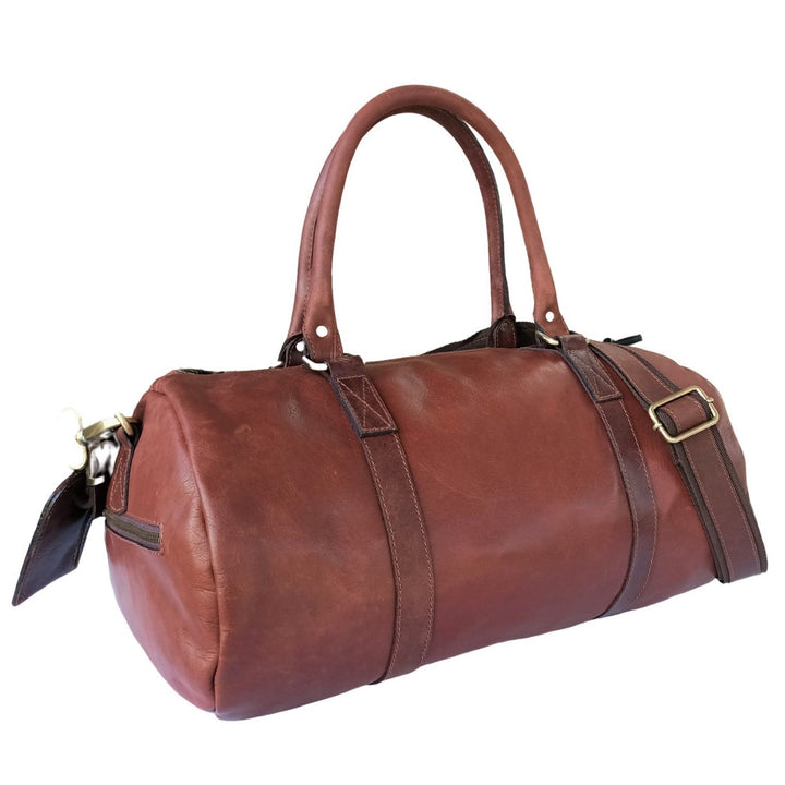 Brown Leather Duffle Bag