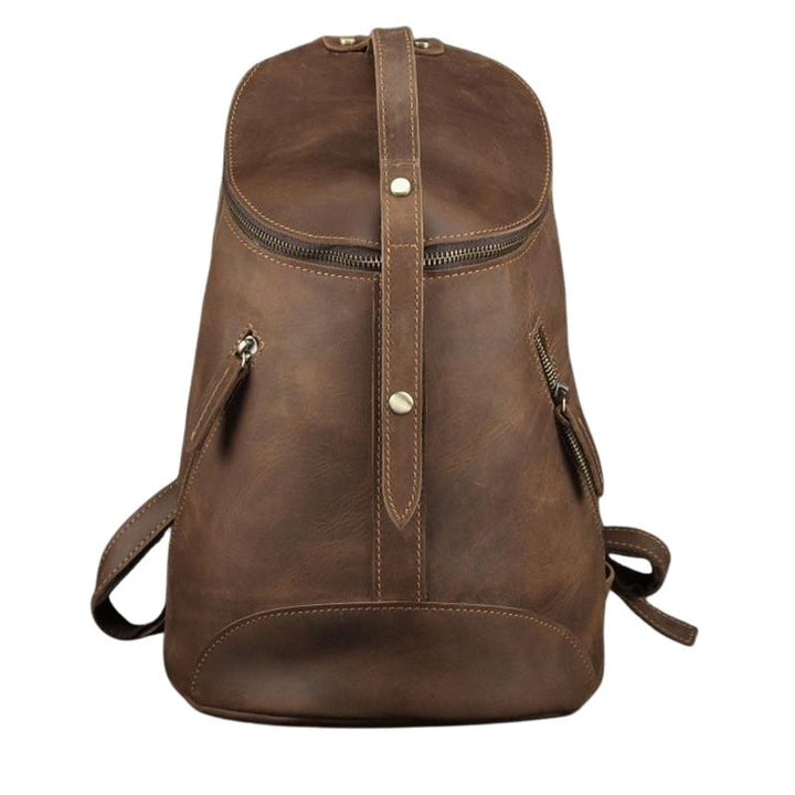 Retro Leather Backpack for College