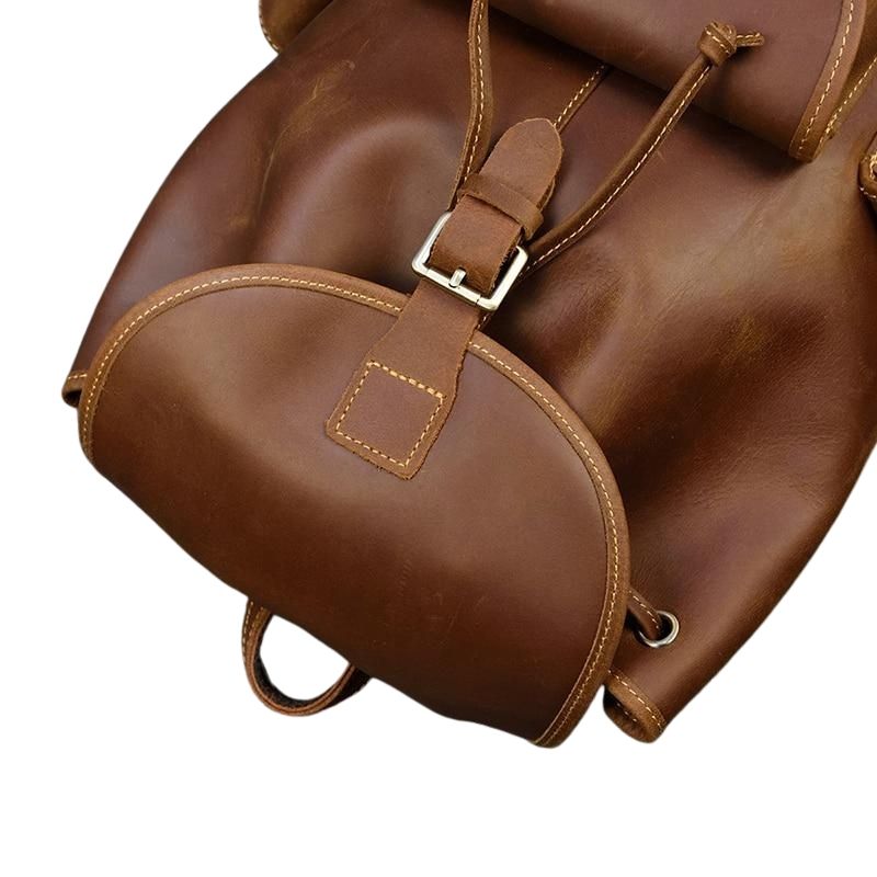 Unisex Crazy Horse Leather Backpack