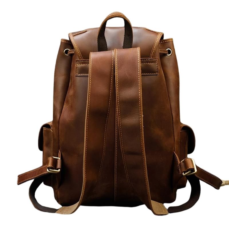 Unisex Crazy Horse Leather Backpack
