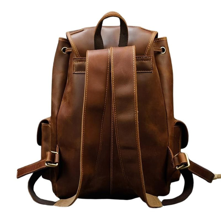Unisex Crazy Horse Leather Backpack