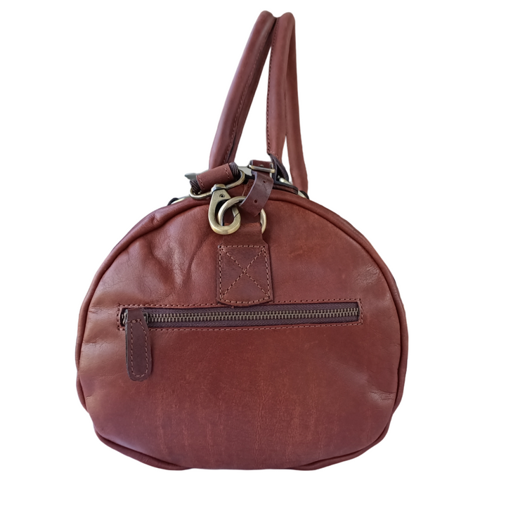 Brown Leather Duffle Bag