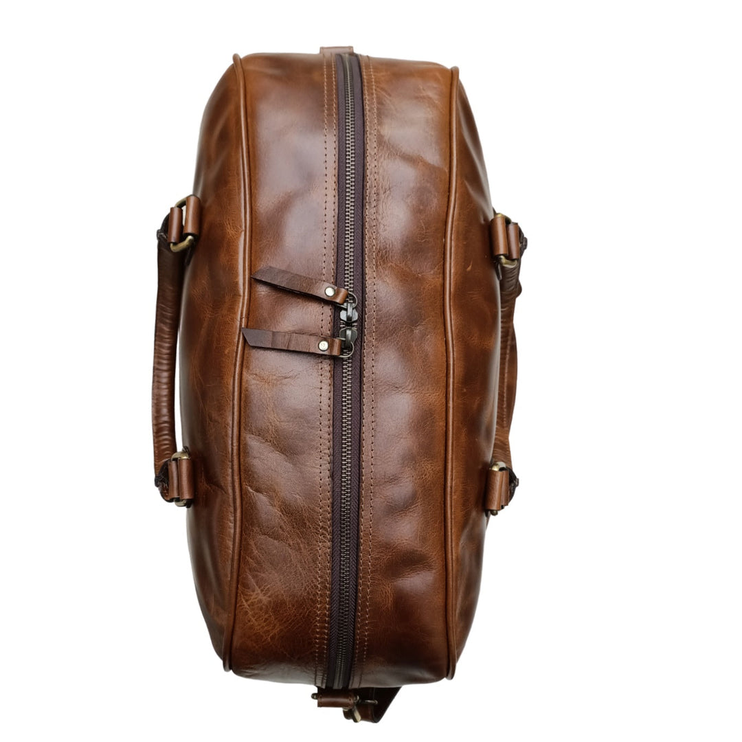 Shimmering Hunter Leather Women's Mini Travel Bag