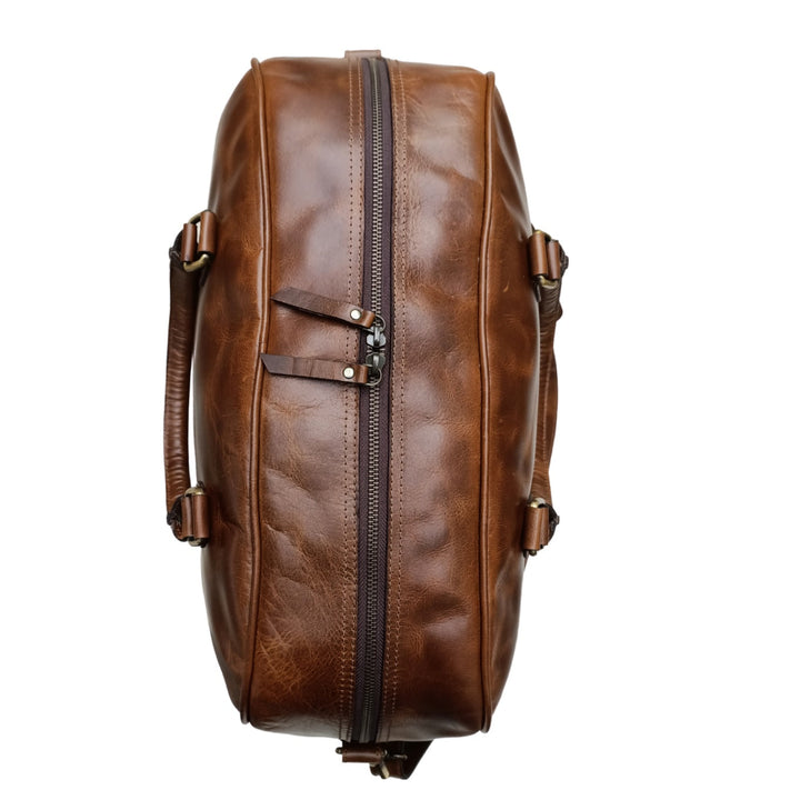 Shimmering Hunter Leather Women's Mini Travel Bag
