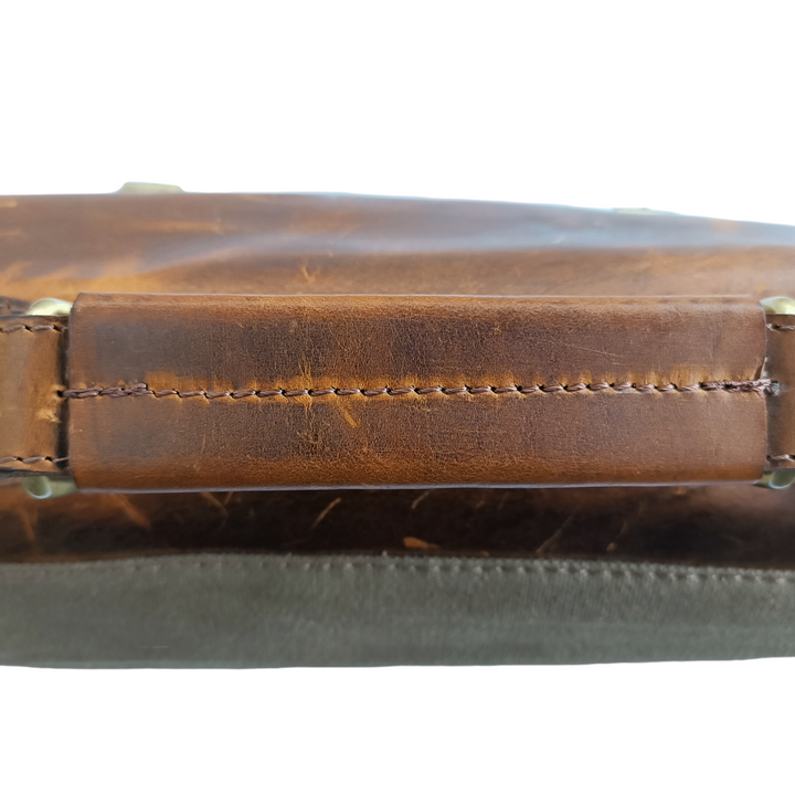 Braun Leather Laptop Bag made of Canvas for Hunters