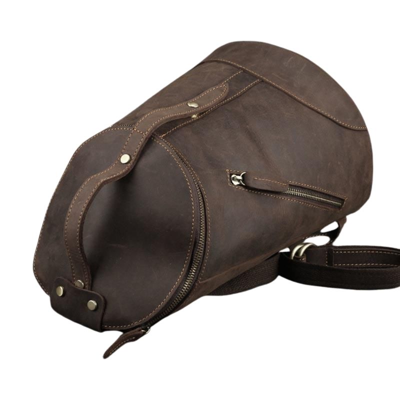 Retro Leather Backpack for College