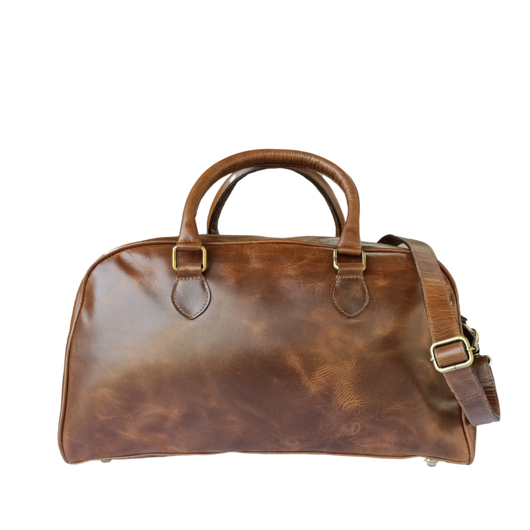 Shimmering Hunter Leather Women's Mini Travel Bag