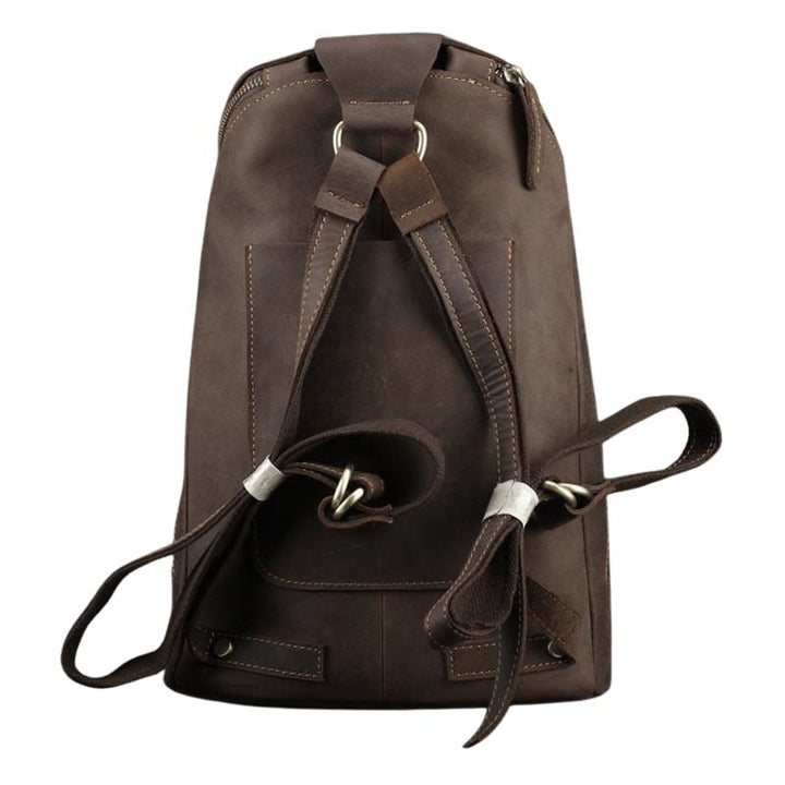 Retro Leather Backpack for College
