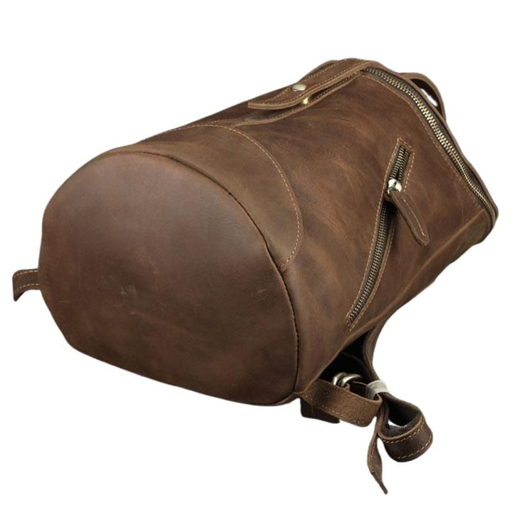 Retro Leather Backpack for College