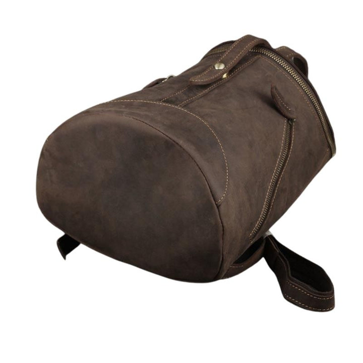 Retro Leather Backpack for College