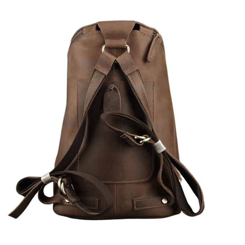 Retro Leather Backpack for College