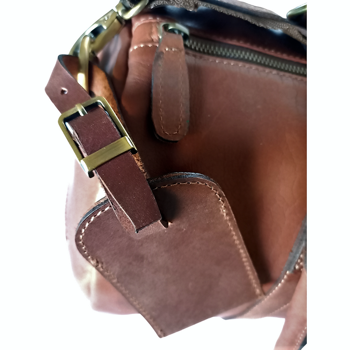 Brown Leather Duffle Bag
