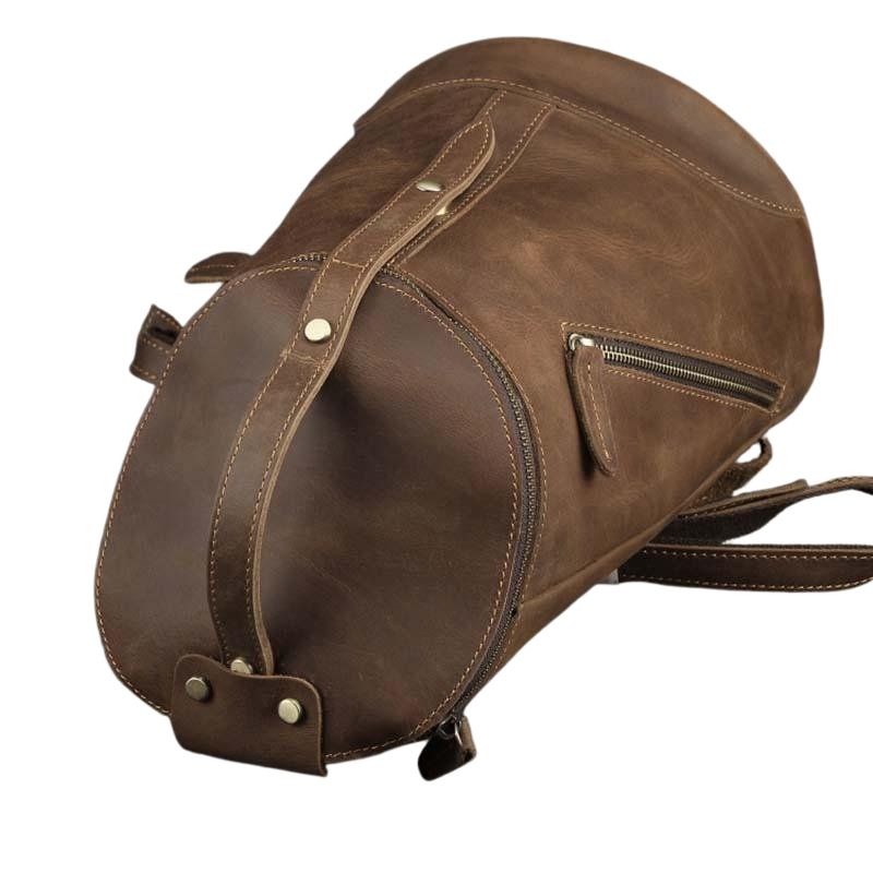 Retro Leather Backpack for College