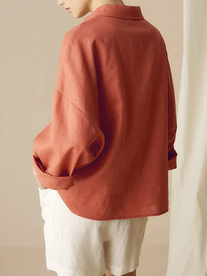 Women's Long Sleeve Linen Shirt