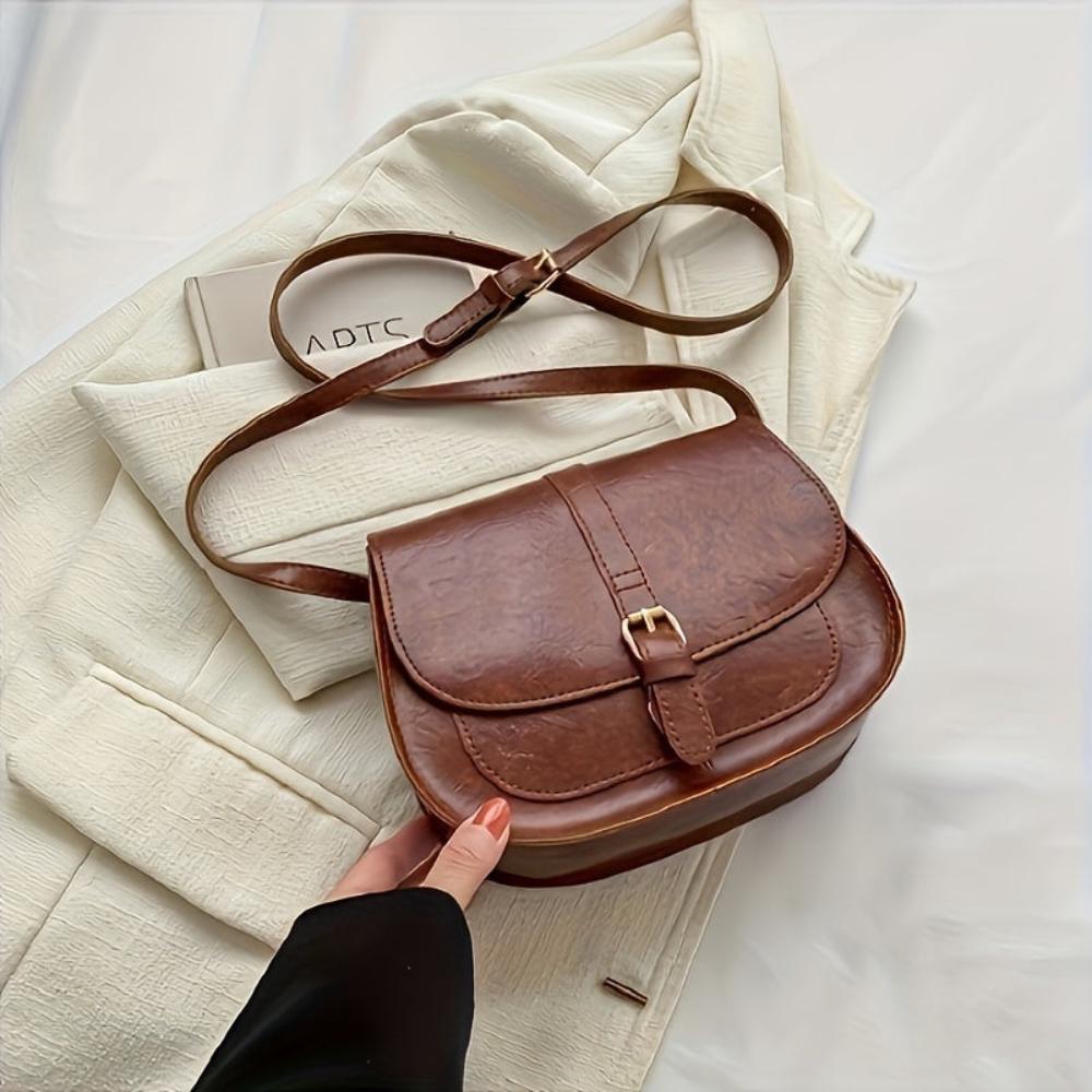 Evelyn Classic Saddle Style Crossbody Bag