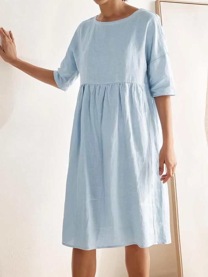 Women's Linen Midi A-line Dress Valencia