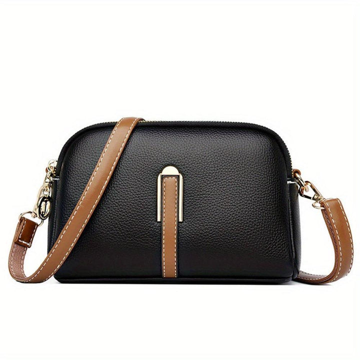 Mila Litchi Shoulder Bag with Embossed Pattern