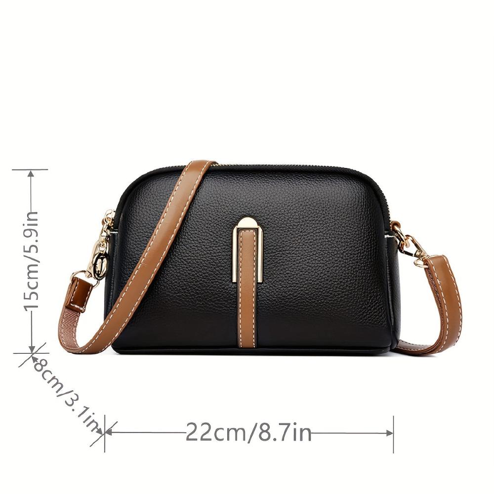 Mila Litchi Shoulder Bag with Embossed Pattern