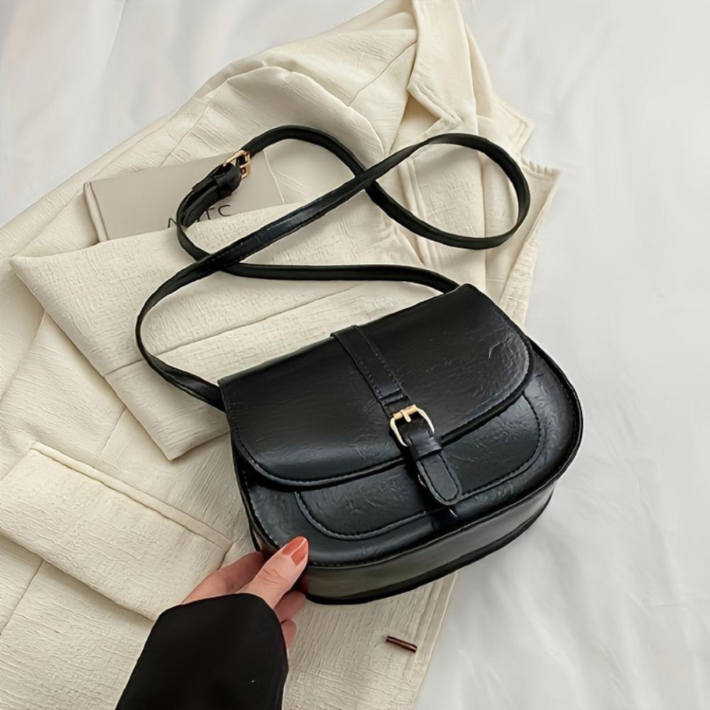 Evelyn Classic Saddle Style Crossbody Bag