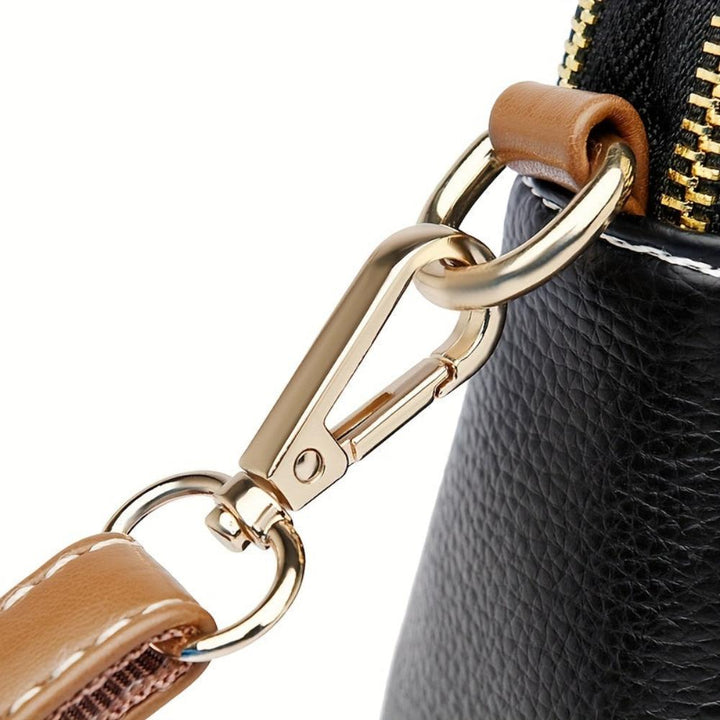 Mila Litchi Shoulder Bag with Embossed Pattern