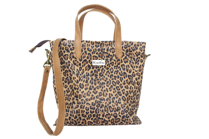 Kika Animal Print Wallet with Brown Straps