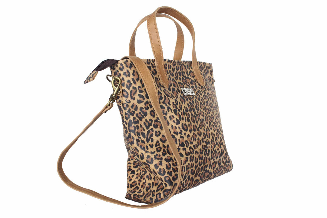 Kika Animal Print Wallet with Brown Straps