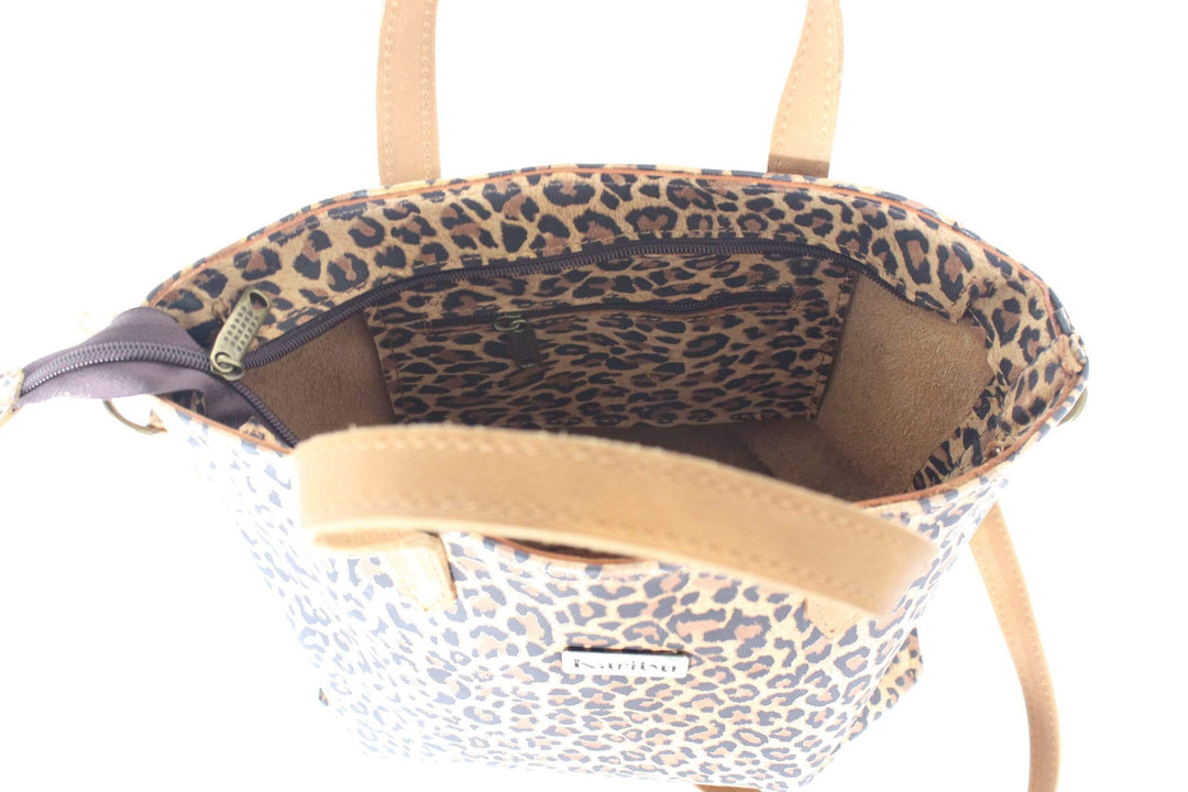 Kika Animal Print Wallet with Brown Straps