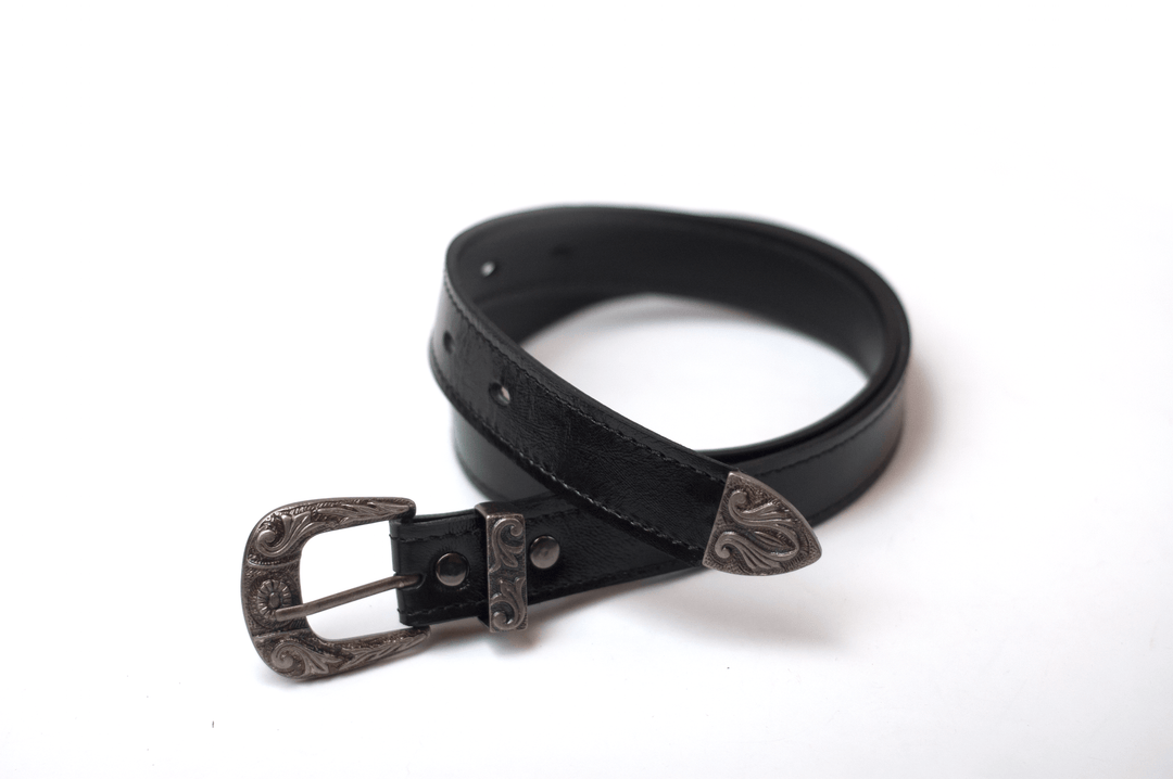 Shimmering Black Patent Leather Belt